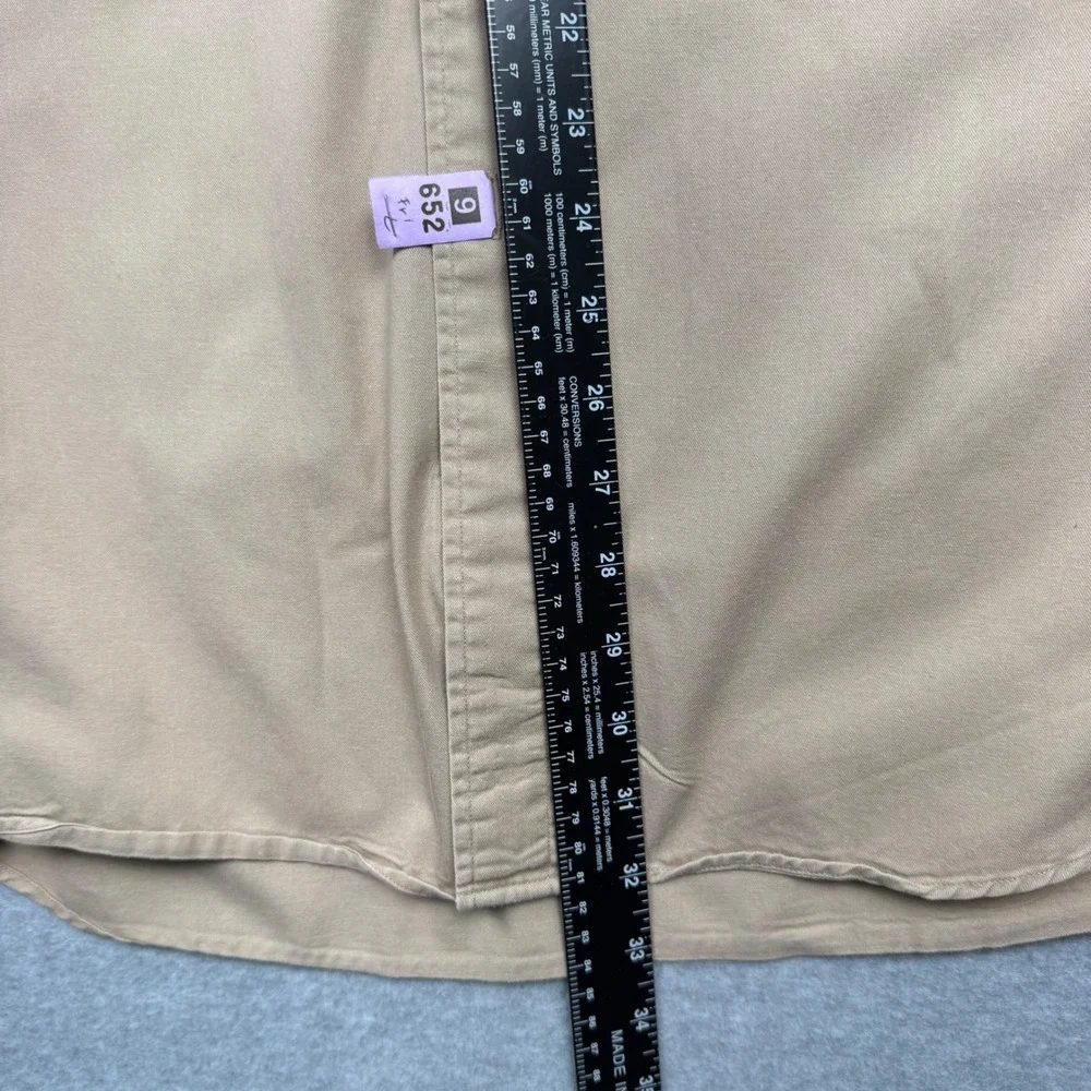 Polo Ralph Lauren Blaire Mens XL Tan Khaki Cotton Button Down Shirt Long Sleeve